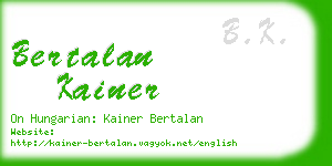 bertalan kainer business card